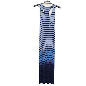 Loveappella Maxi Dress Medium Blue Striped Ombre